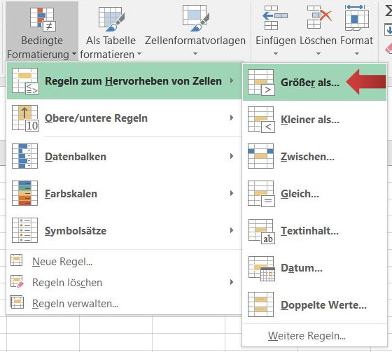 Bedingte Formatierung