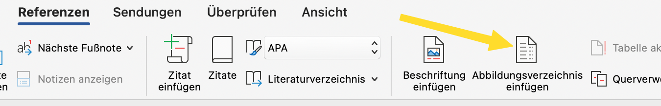 Abbildungsverzeichnis einfügen