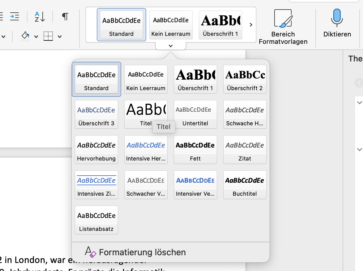 insert_formatvorlage